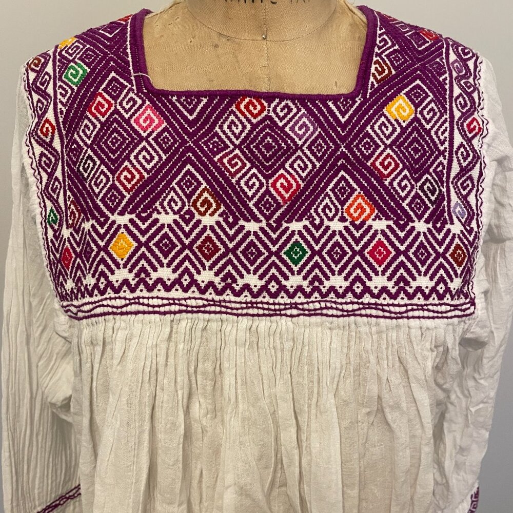 Vintage 1970s Mexican Embroidered Boho Folkloric … - image 2
